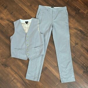 J. Crew Crewcuts boys vest and slacks, vest sz 14 and pants sz 12, medium gray!